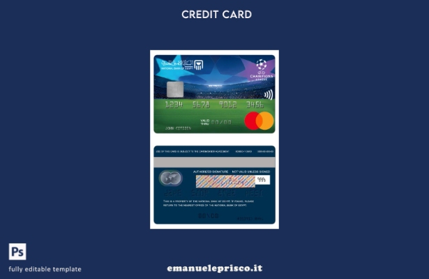 stile verificato Modello mastercard della Banca Nazionale d'Egitto della UEFA Ch